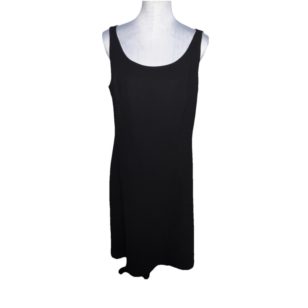 Ann Taylor Little Black Dress Y2K Sleeveless  Seamed Lined Sz 12 Sheath Dress